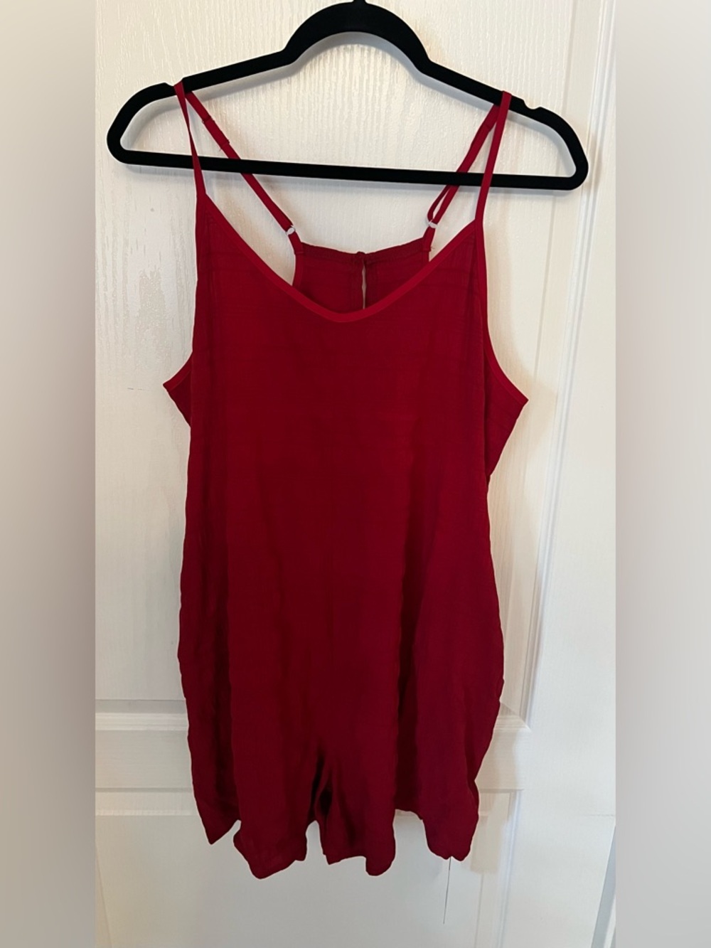 Women’s Red Adjustable Straps Romper